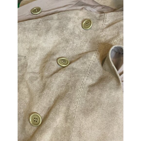 BCBG Max Azria Khaki Brown Faux Suede Asymmetrical Button-Up Vest, Size M - Picture 9 of 9